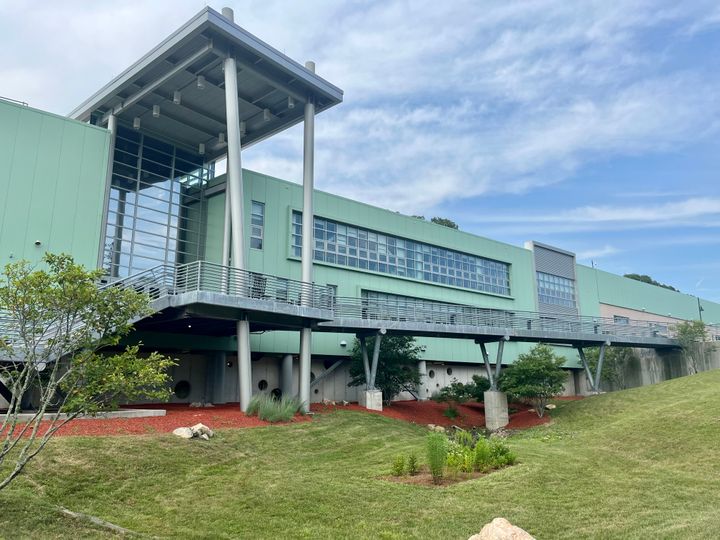 The exterior façade of Marine Science Magnet High School.